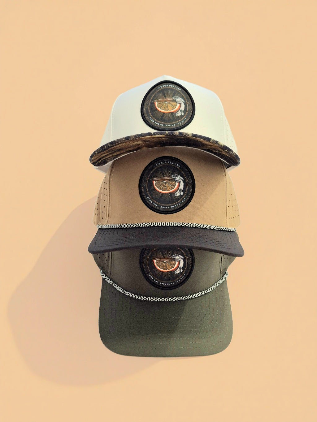 Citrus Pelican Grove to Gulf Performance Hat – 3 Pack